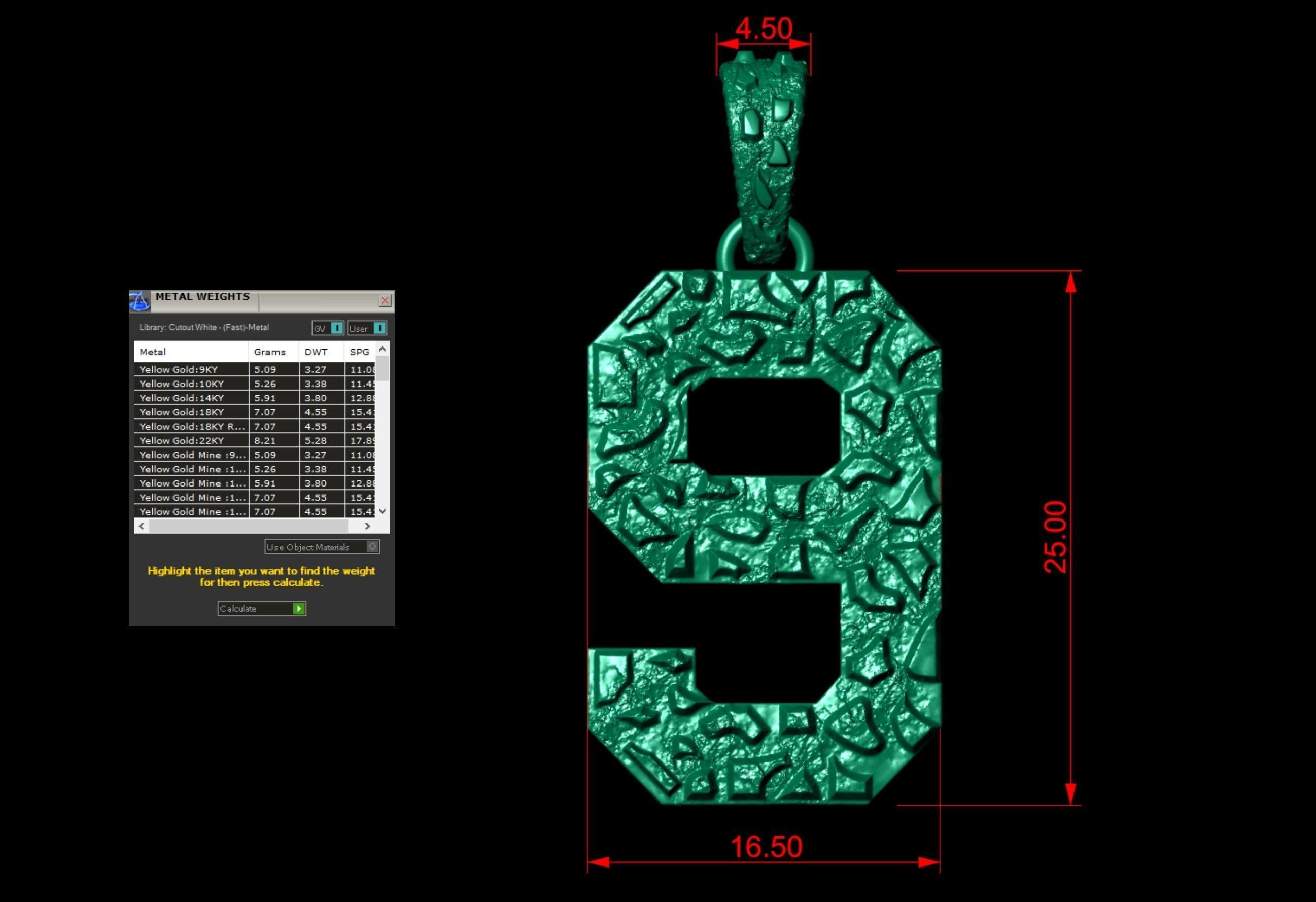 Plain Gold Nugget Number 9 3D print model_3