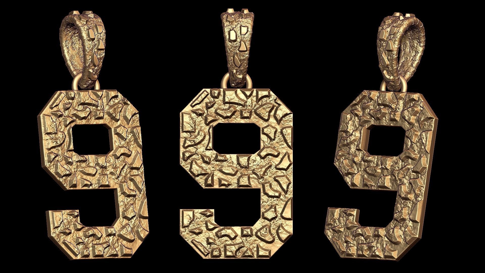 Plain Gold Nugget Number 9 3D print model_6