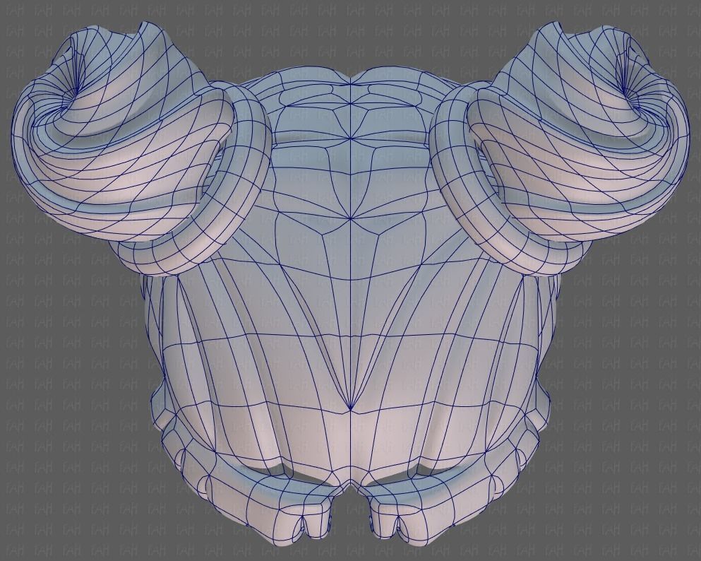 Base Hair for girl V03 Low-poly 3D model_34