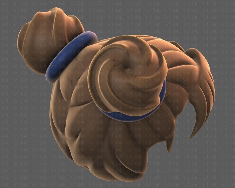 Base Hair for girl V03 Low-poly 3D model_41