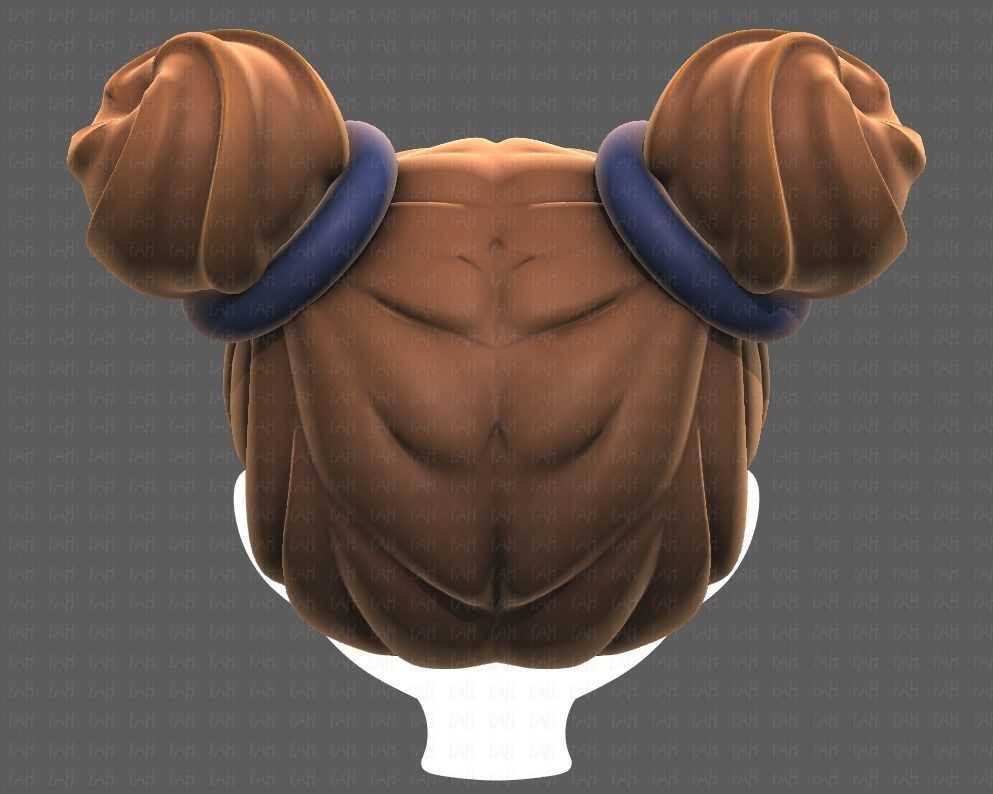 Base Hair for girl V03 Low-poly 3D model_5