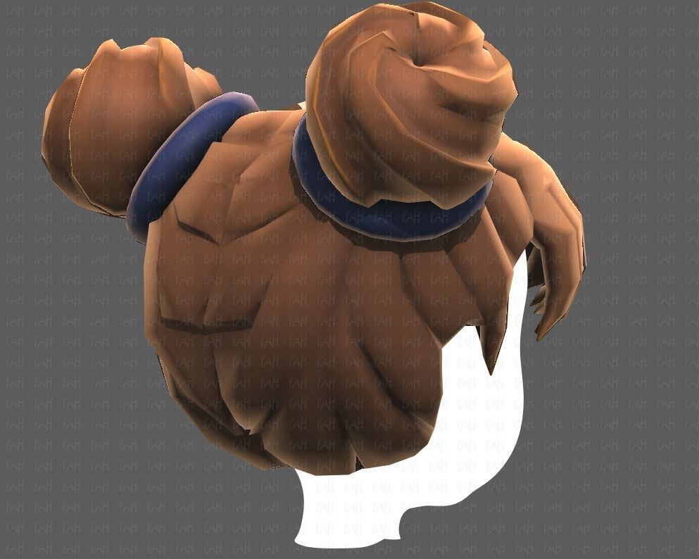 Base Hair for girl V03 Low-poly 3D model_20