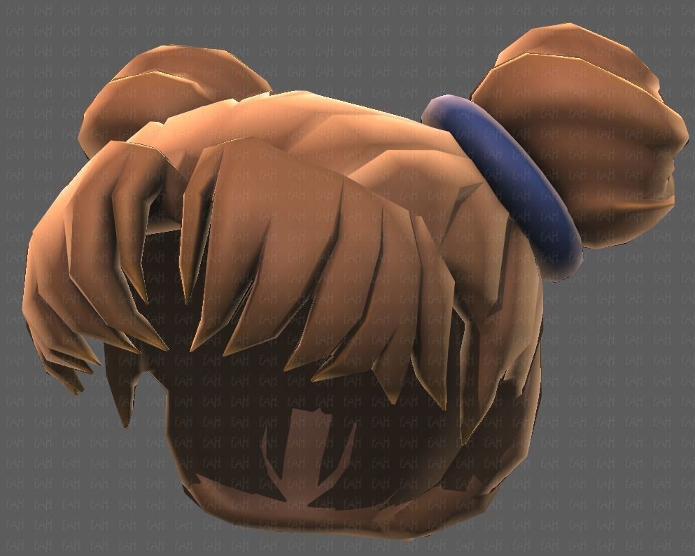 Base Hair for girl V03 Low-poly 3D model_39