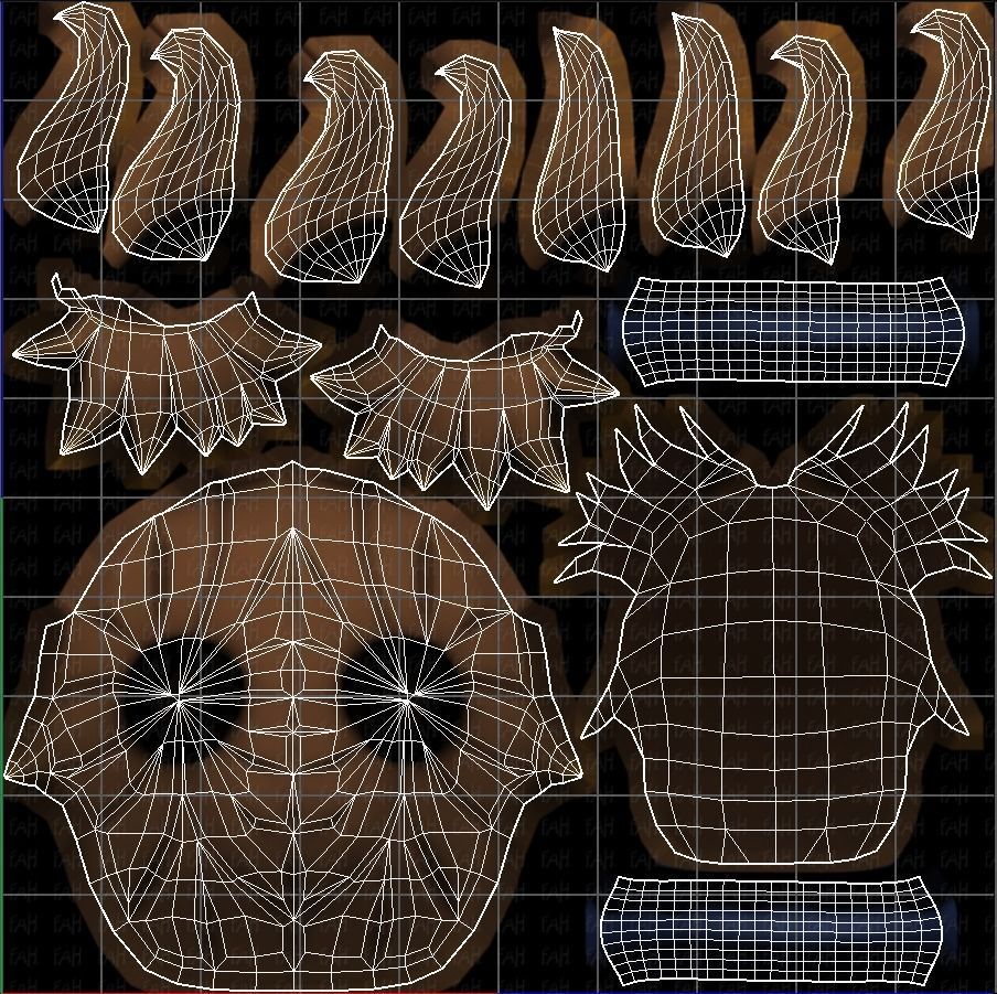 Base Hair for girl V03 Low-poly 3D model_45