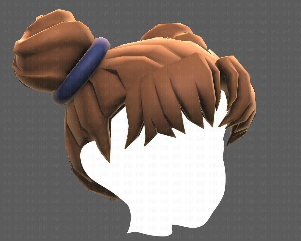 Base Hair for girl V03 Low-poly 3D model_18