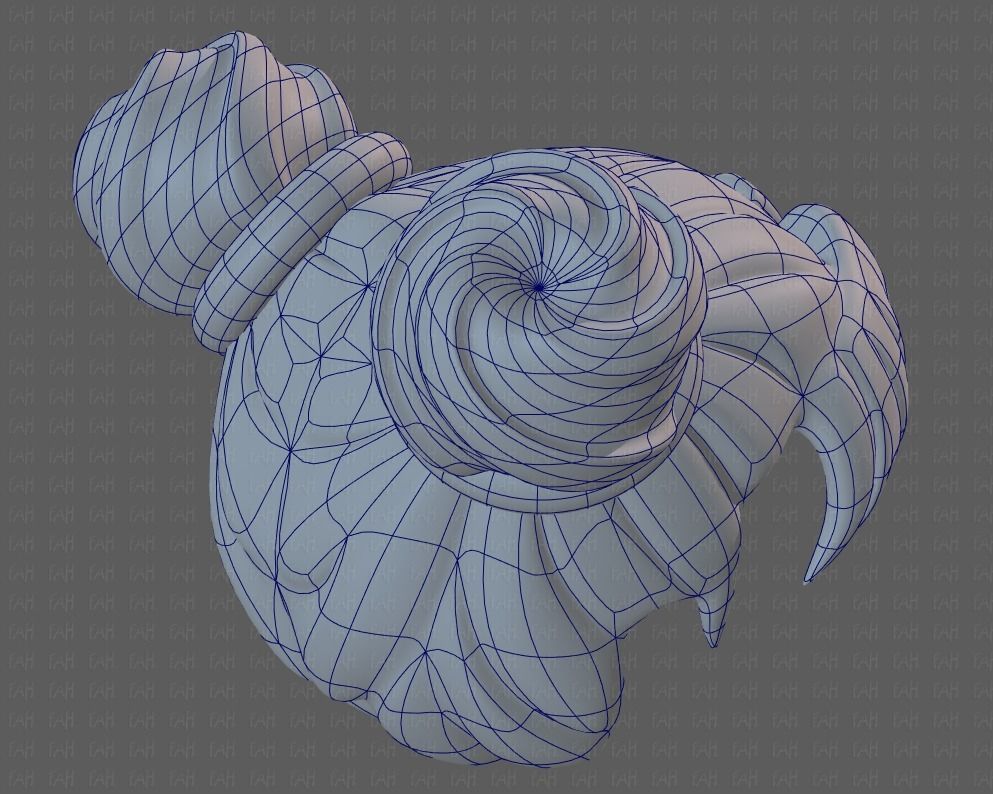 Base Hair for girl V03 Low-poly 3D model_42