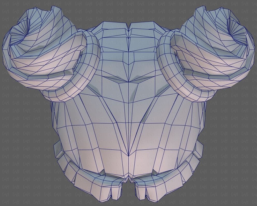 Base Hair for girl V03 Low-poly 3D model_36