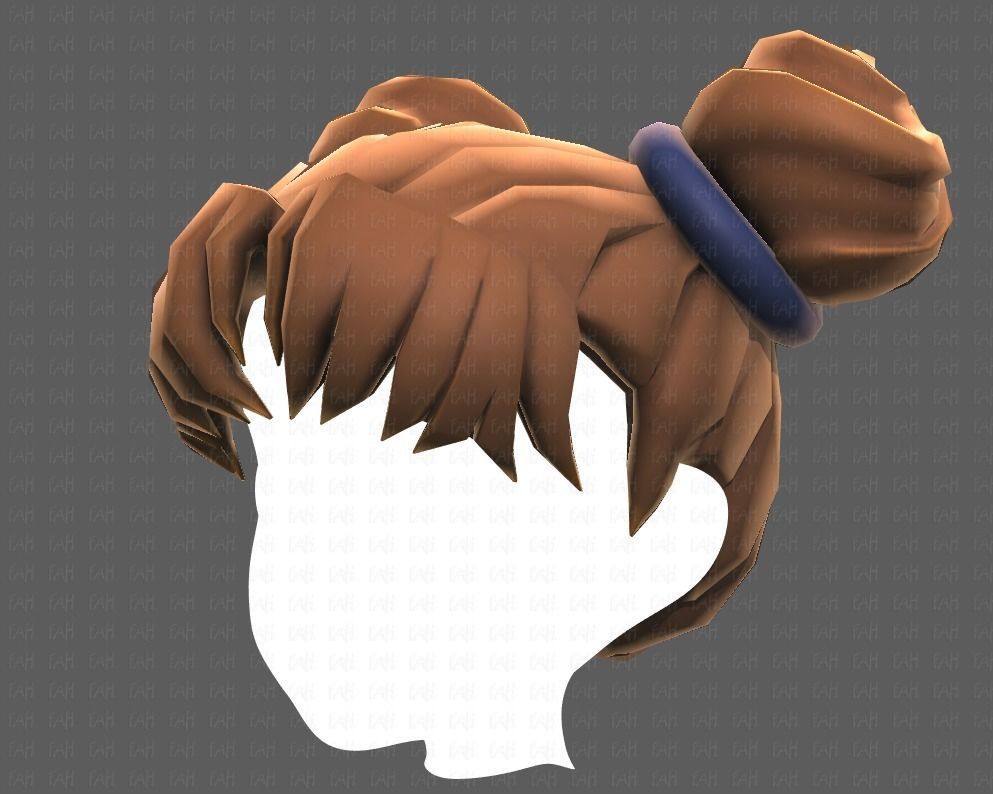 Base Hair for girl V03 Low-poly 3D model_24