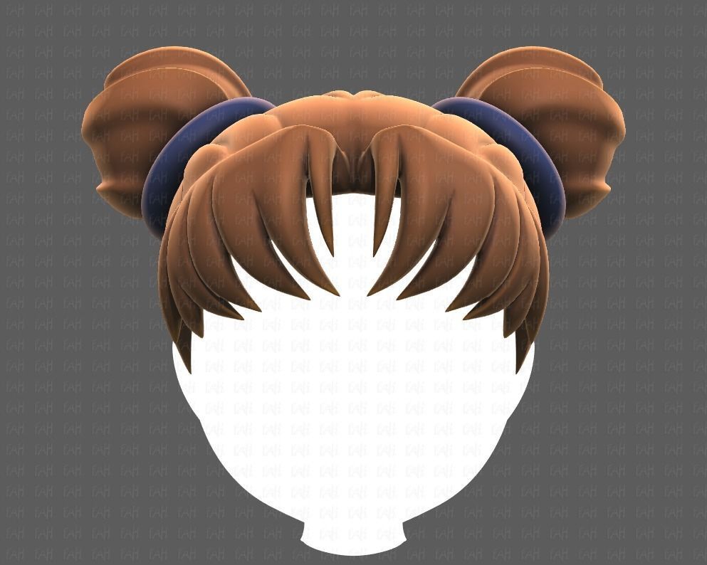 Base Hair for girl V03 Low-poly 3D model_1
