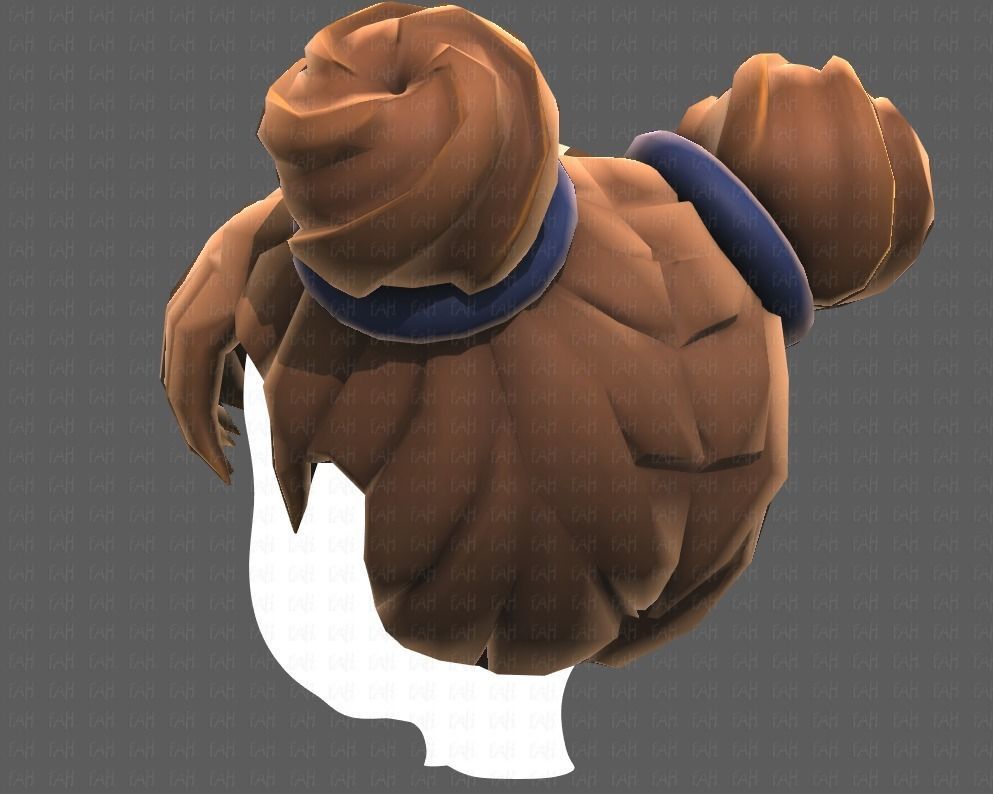 Base Hair for girl V03 Low-poly 3D model_22