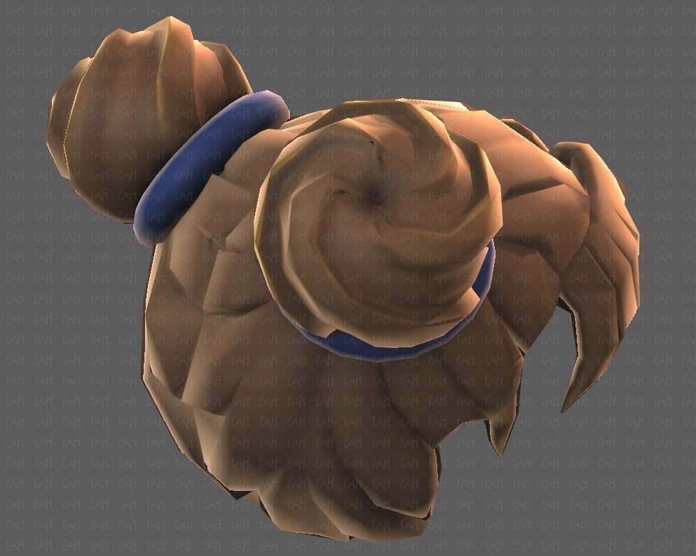 Base Hair for girl V03 Low-poly 3D model_43