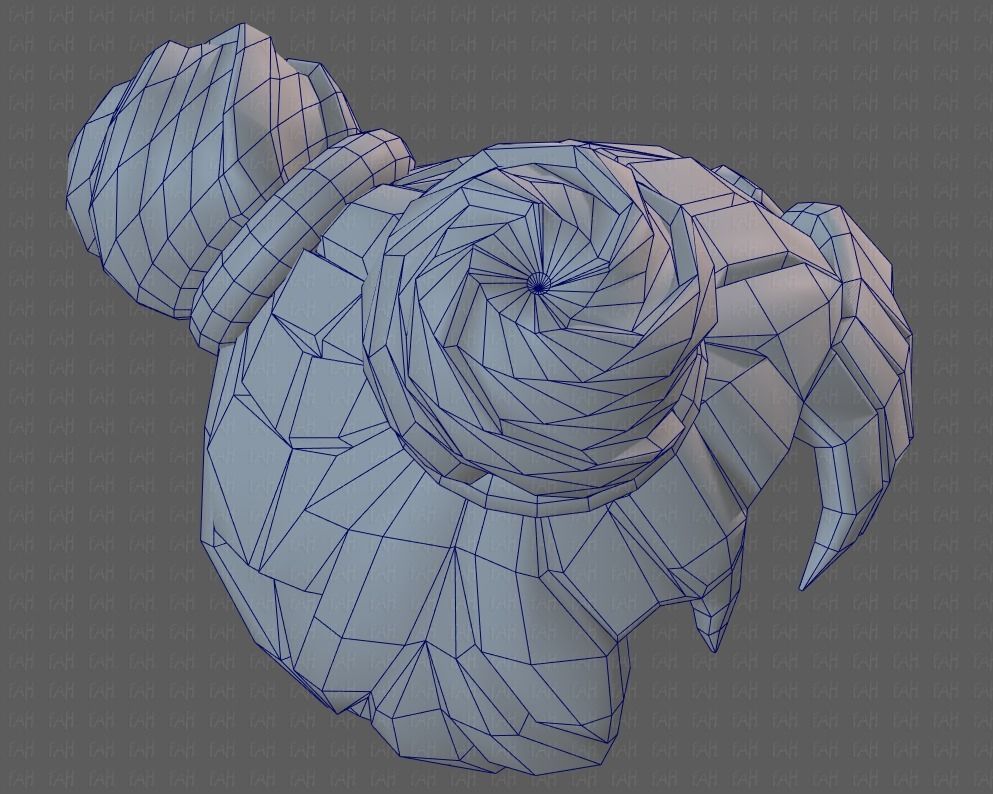 Base Hair for girl V03 Low-poly 3D model_44