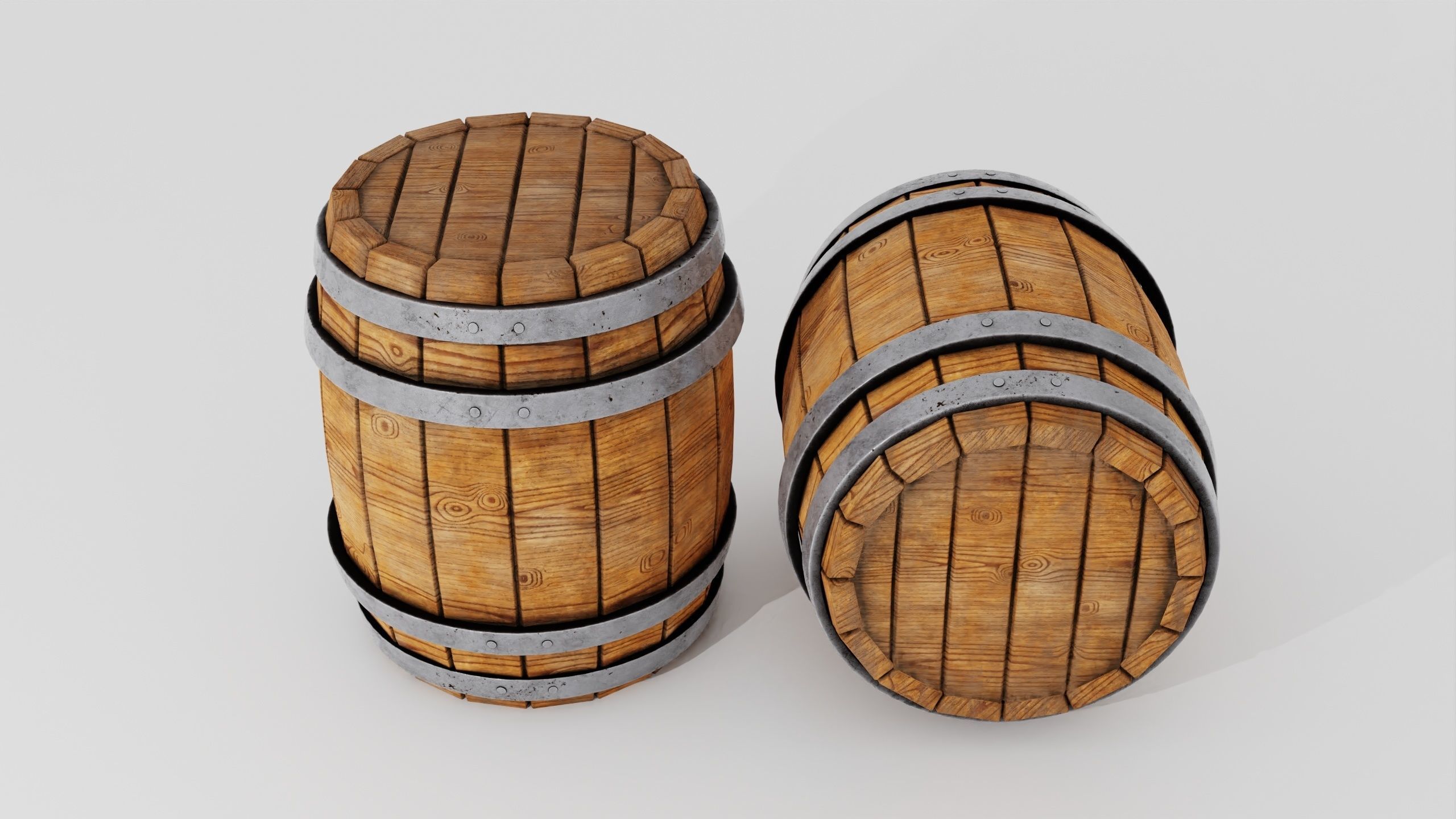 Wooden Barrel 3D model_31