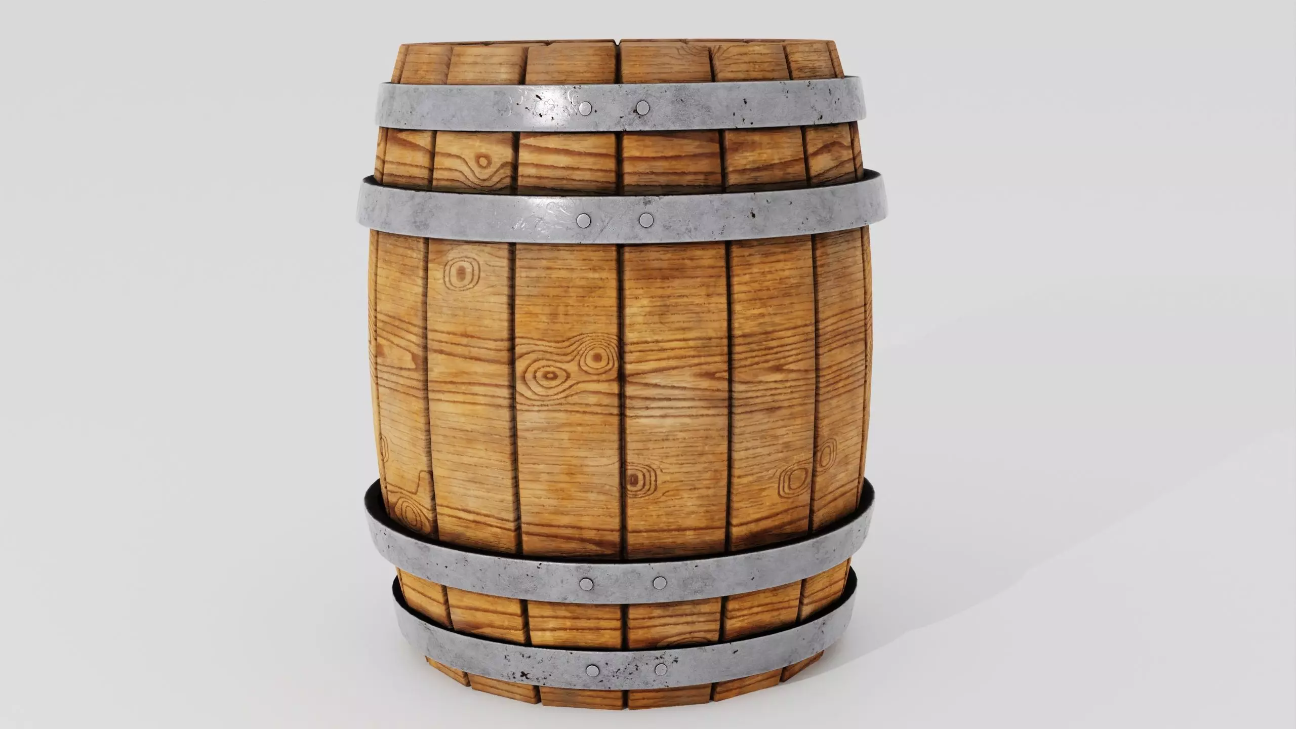 Wooden Barrel 3D model_0