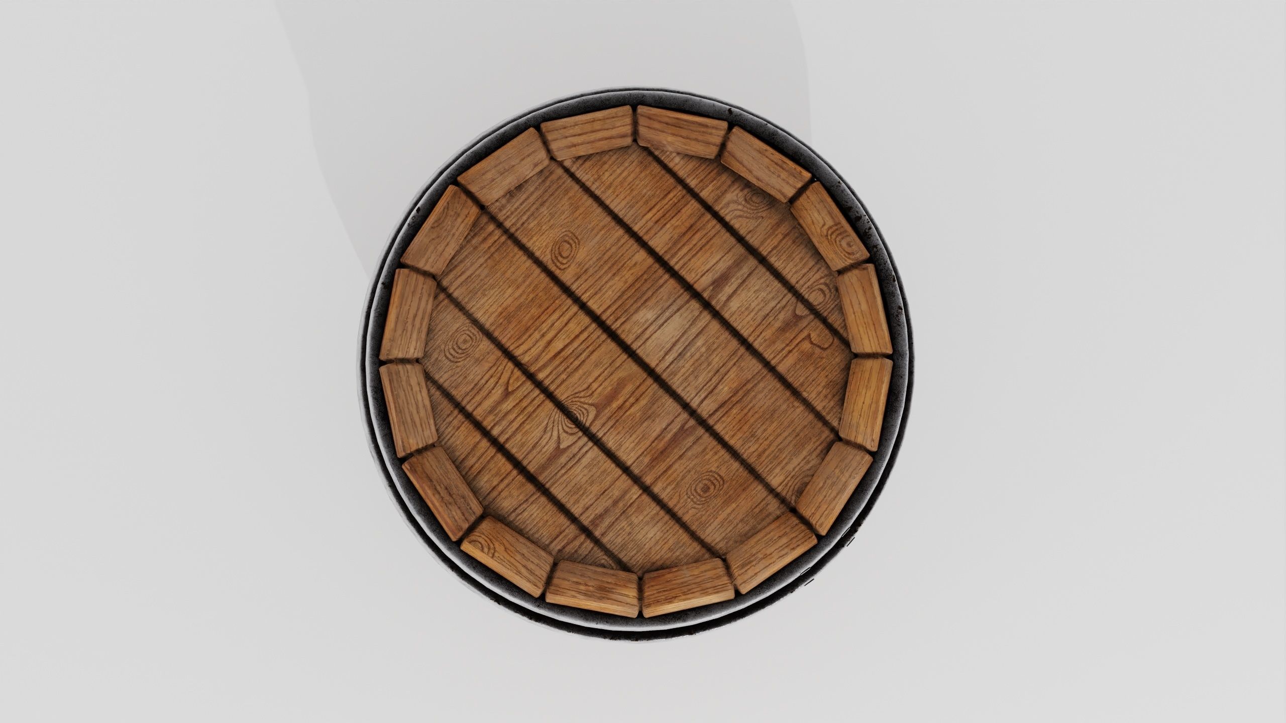 Wooden Barrel 3D model_23