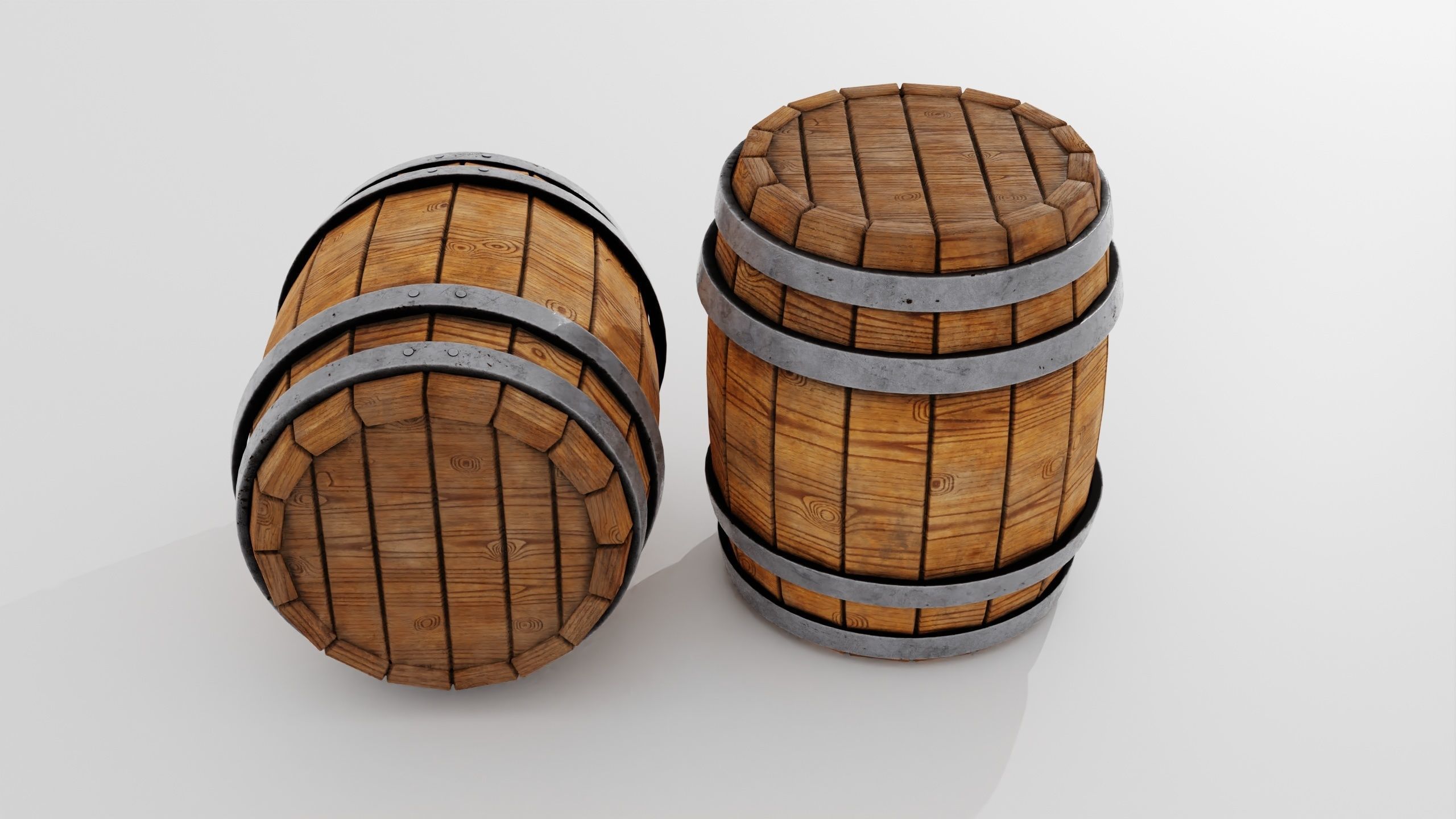 Wooden Barrel 3D model_27