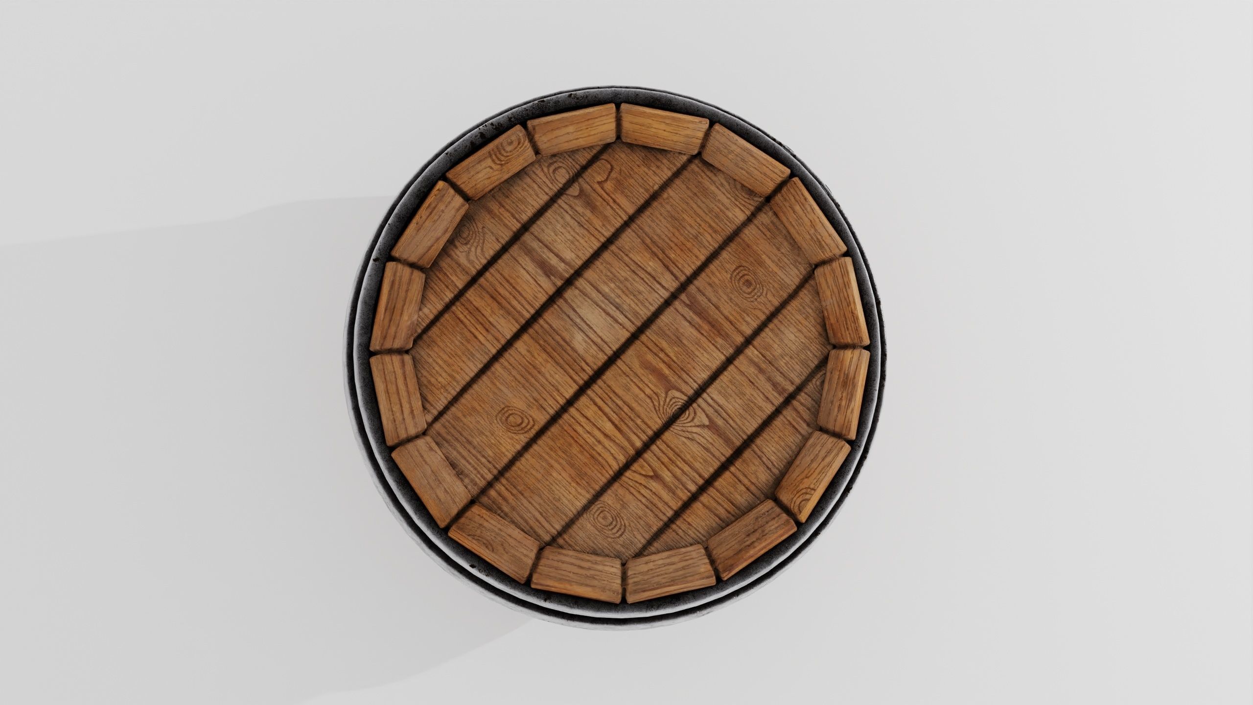 Wooden Barrel 3D model_21