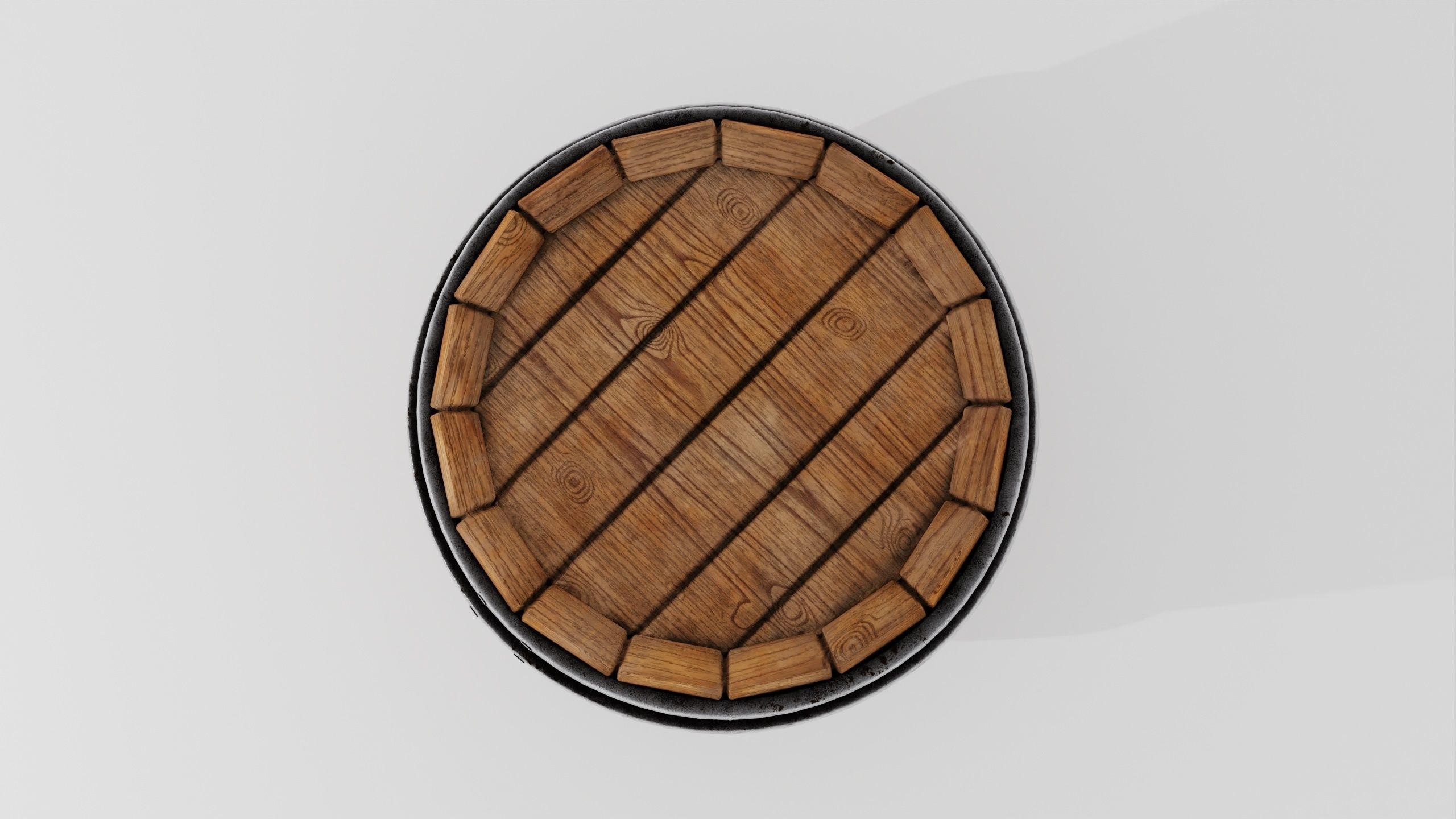 Wooden Barrel 3D model_17