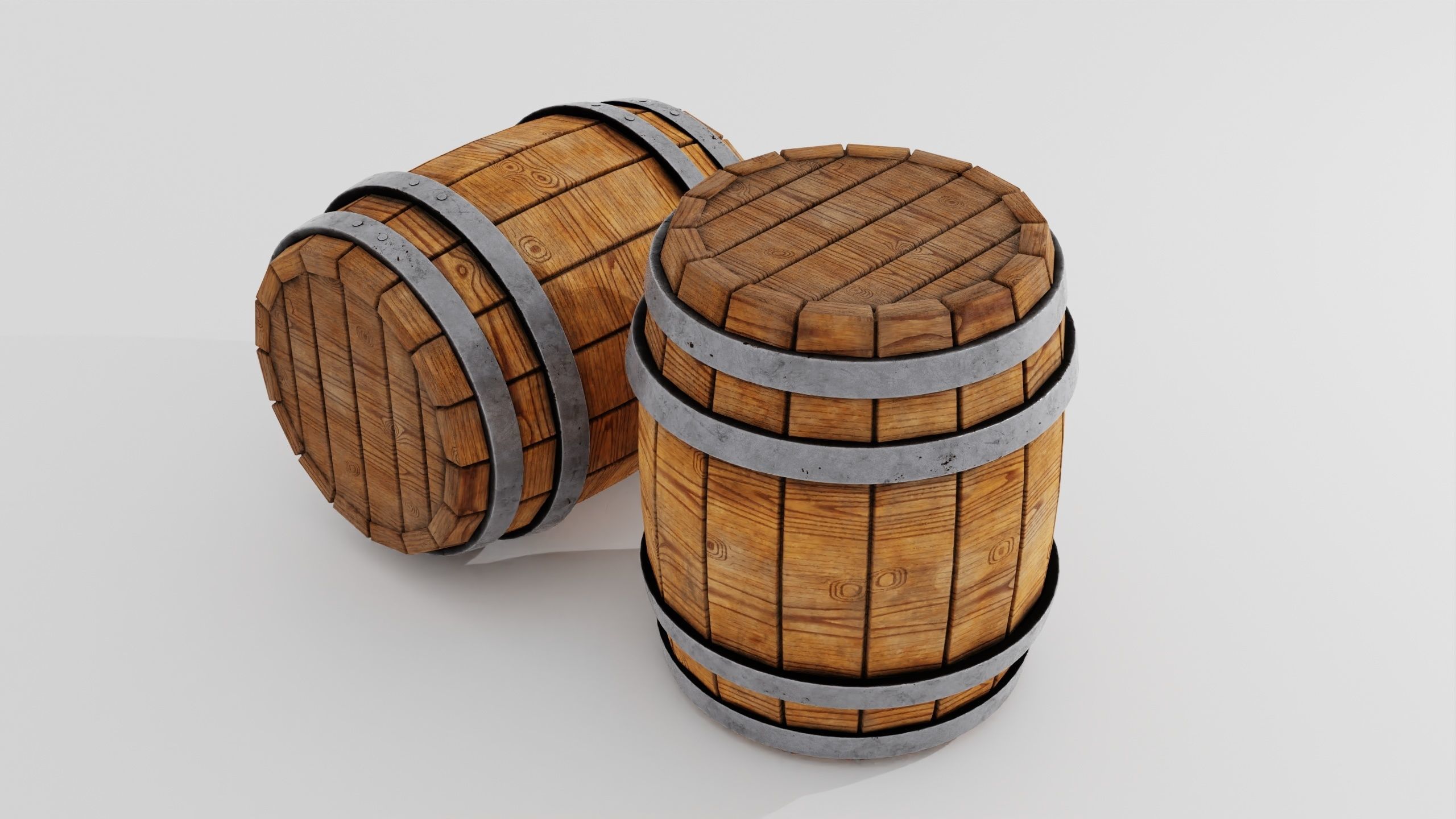 Wooden Barrel 3D model_28