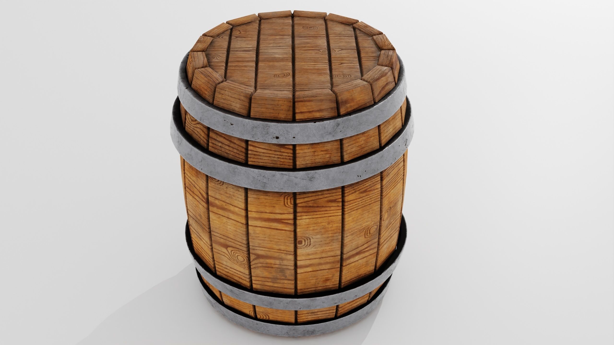 Wooden Barrel 3D model_12