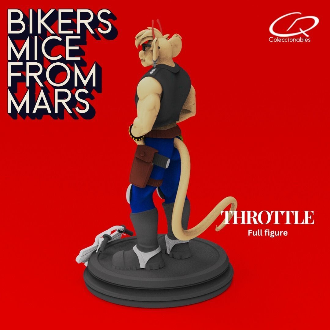 Biker Mice from Mars - Throttle Full Figure 3D print model_3