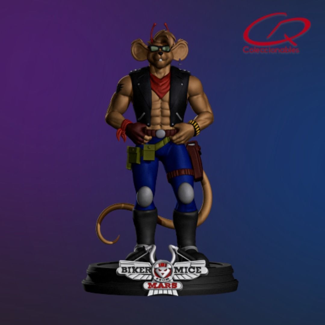 Biker Mice from Mars - Throttle Full Figure 3D print model_15