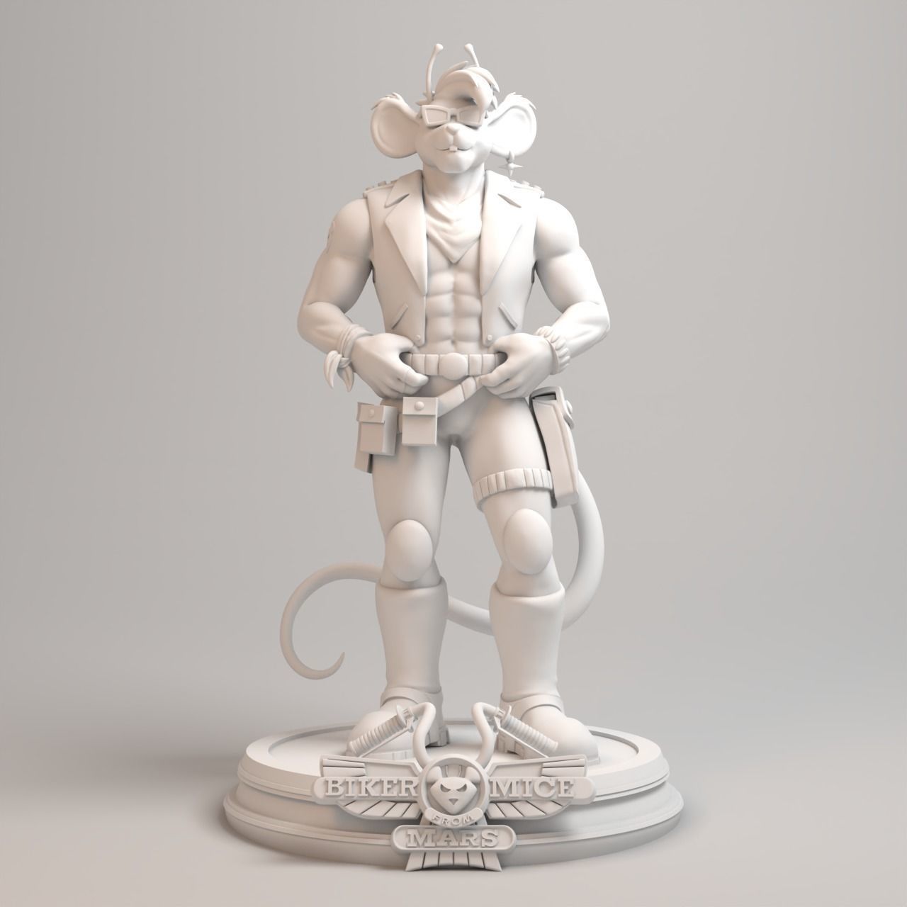 Biker Mice from Mars - Throttle Full Figure 3D print model_8