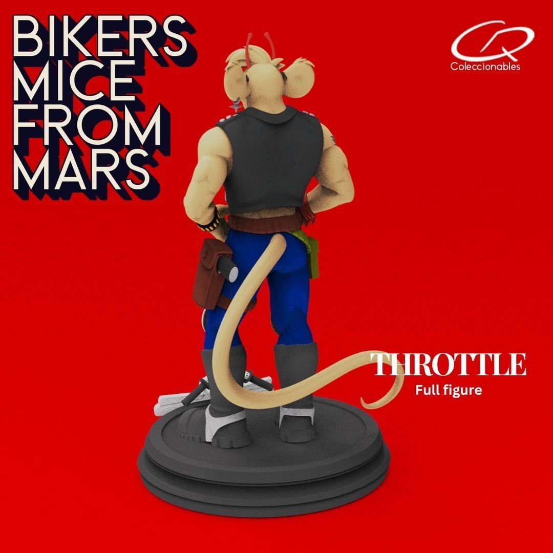 Biker Mice from Mars - Throttle Full Figure 3D print model_6