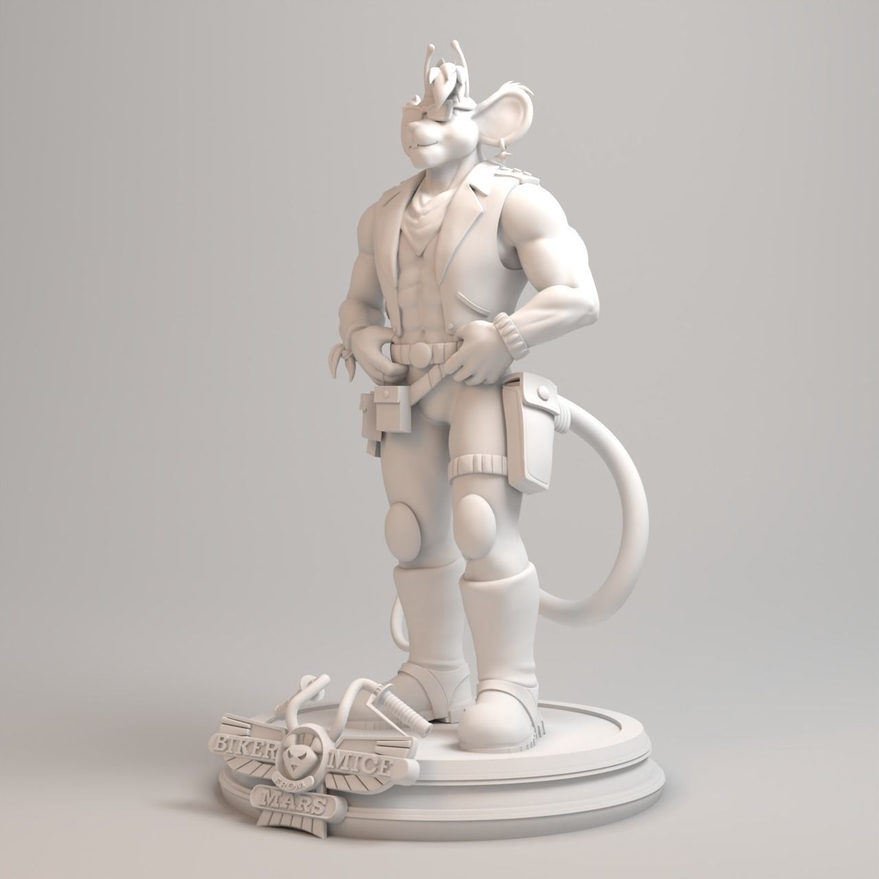 Biker Mice from Mars - Throttle Full Figure 3D print model_14