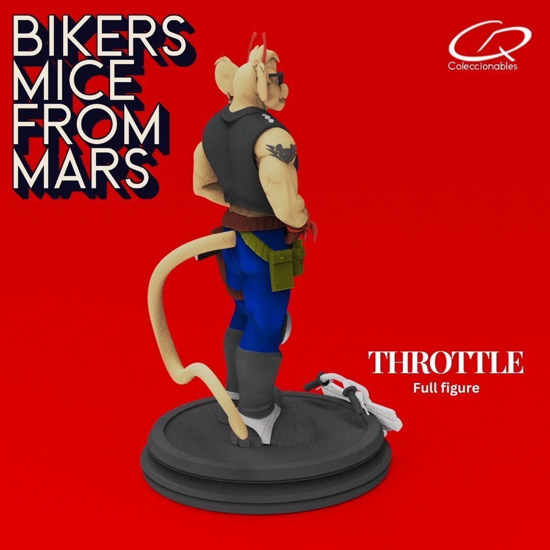 Biker Mice from Mars - Throttle Full Figure 3D print model_5