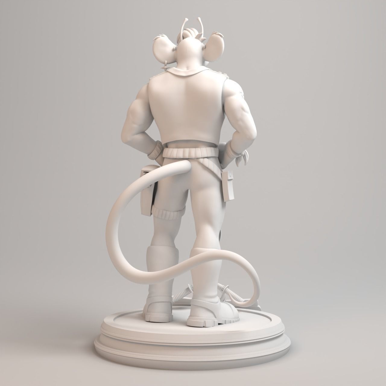 Biker Mice from Mars - Throttle Full Figure 3D print model_12
