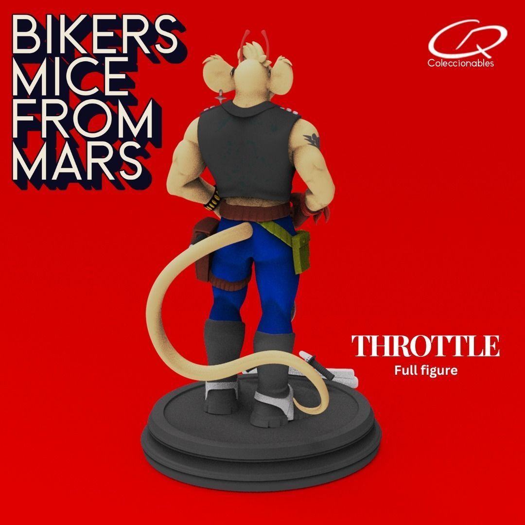 Biker Mice from Mars - Throttle Full Figure 3D print model_4