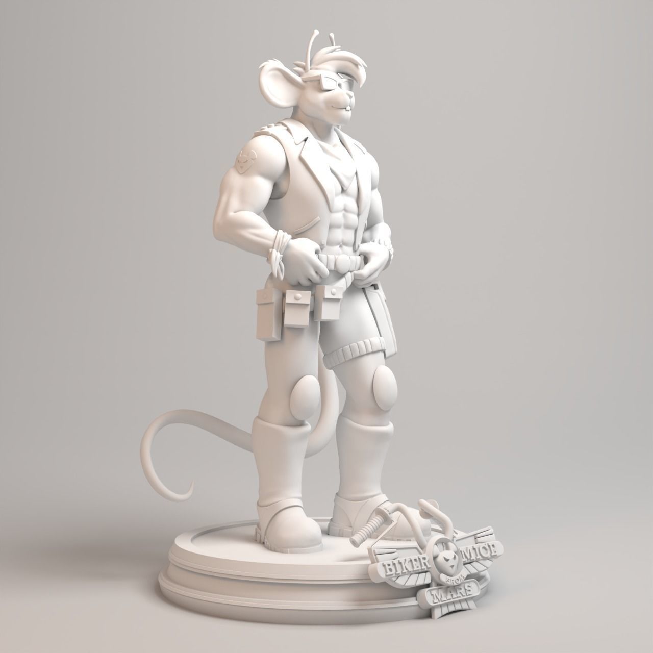 Biker Mice from Mars - Throttle Full Figure 3D print model_10