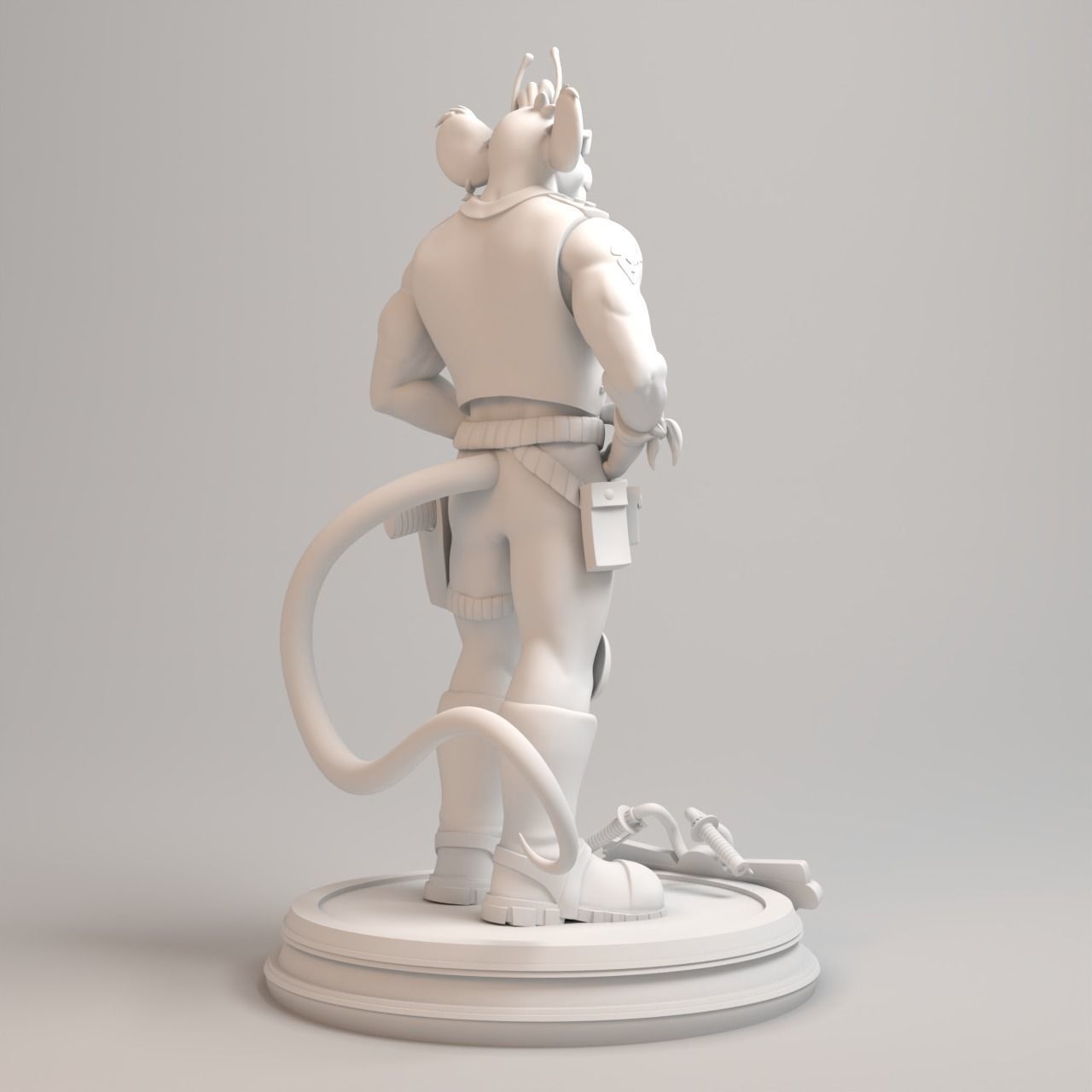 Biker Mice from Mars - Throttle Full Figure 3D print model_11