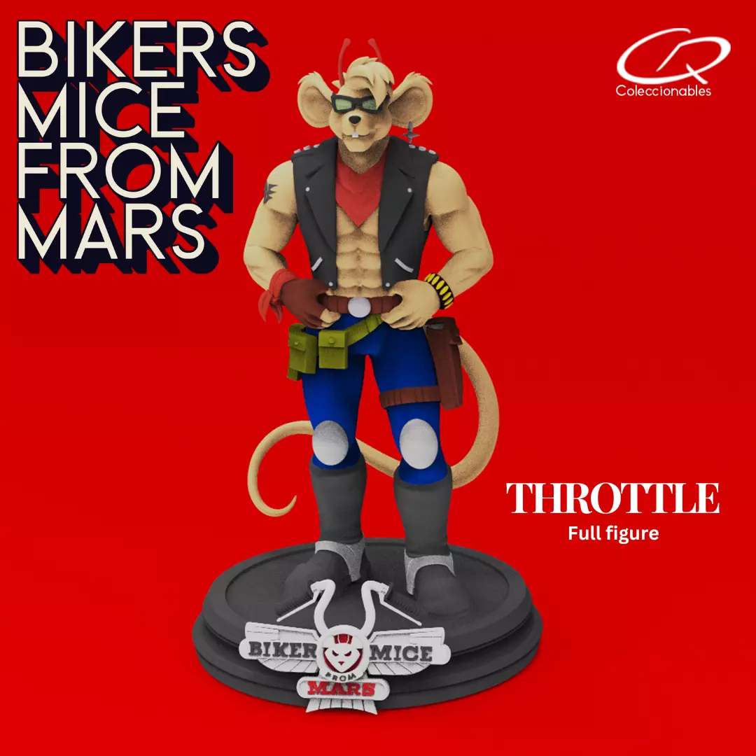 Biker Mice from Mars - Throttle Full Figure 3D print model_0