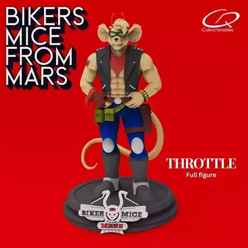 Biker Mice from Mars - Throttle Full Figure 3D print model