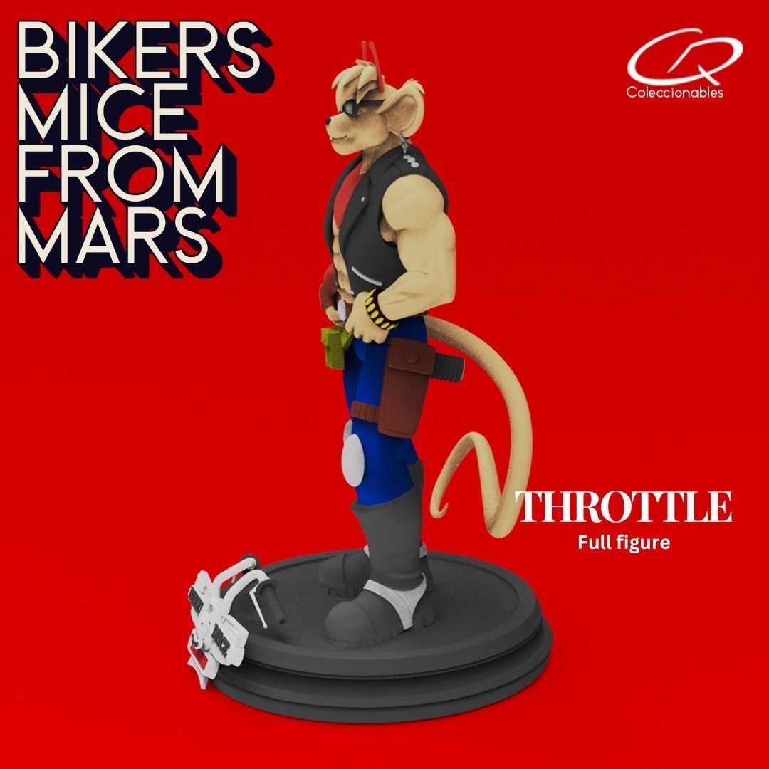 Biker Mice from Mars - Throttle Full Figure 3D print model_1
