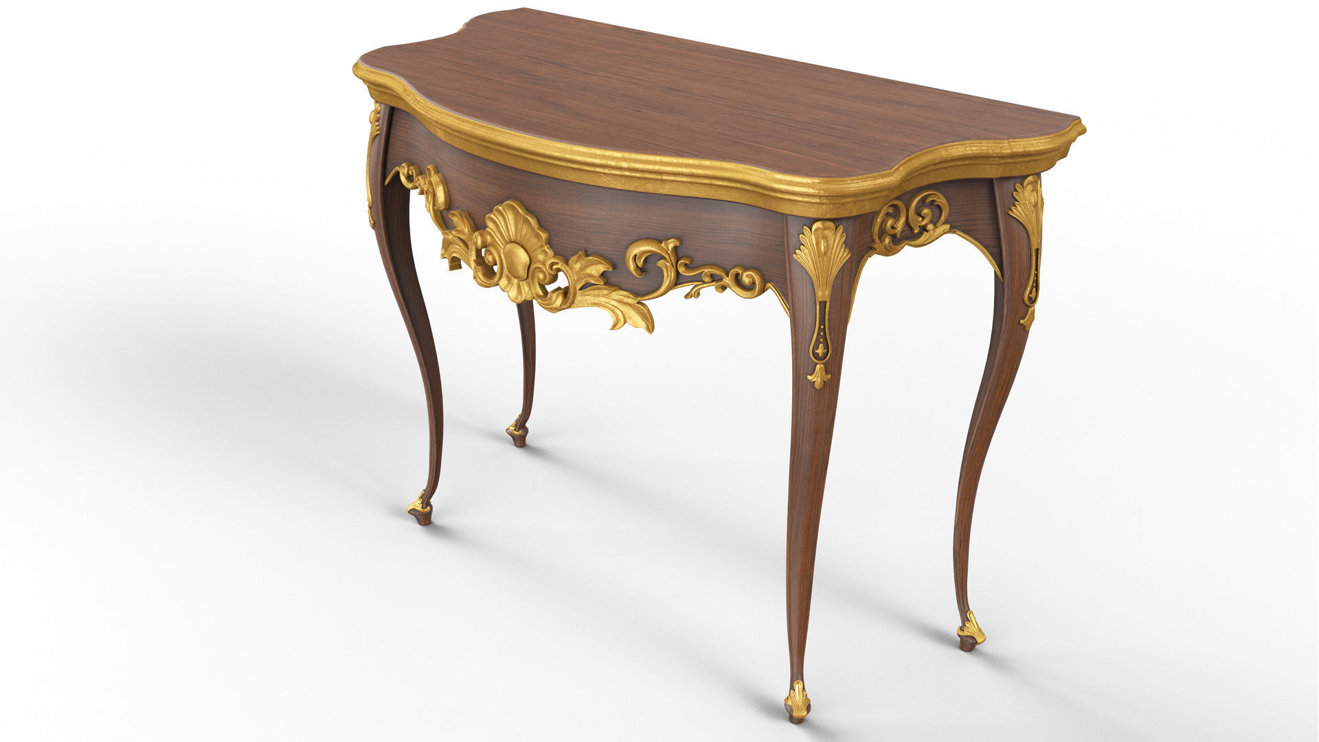 Wooden classic console table 01 01 3D model_10