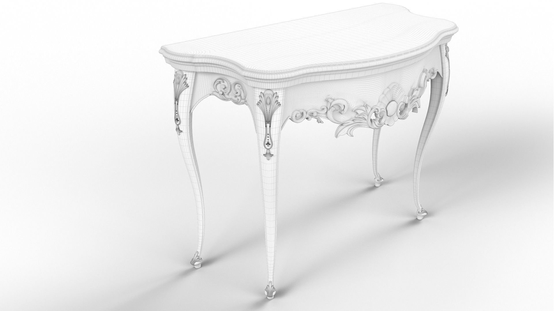 Wooden classic console table 01 01 3D model_16