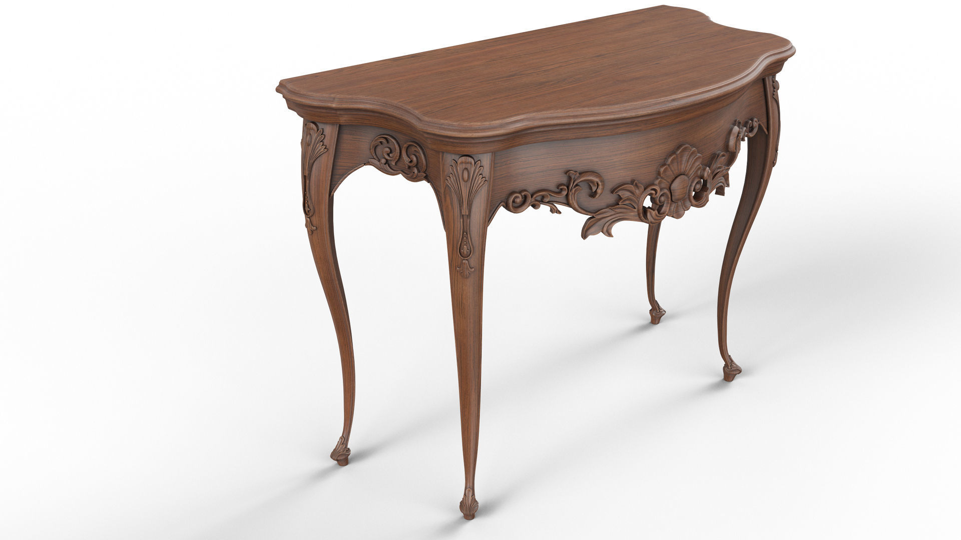 Wooden classic console table 01 01 3D model_2