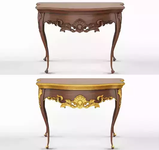 Wooden classic console table 01 01