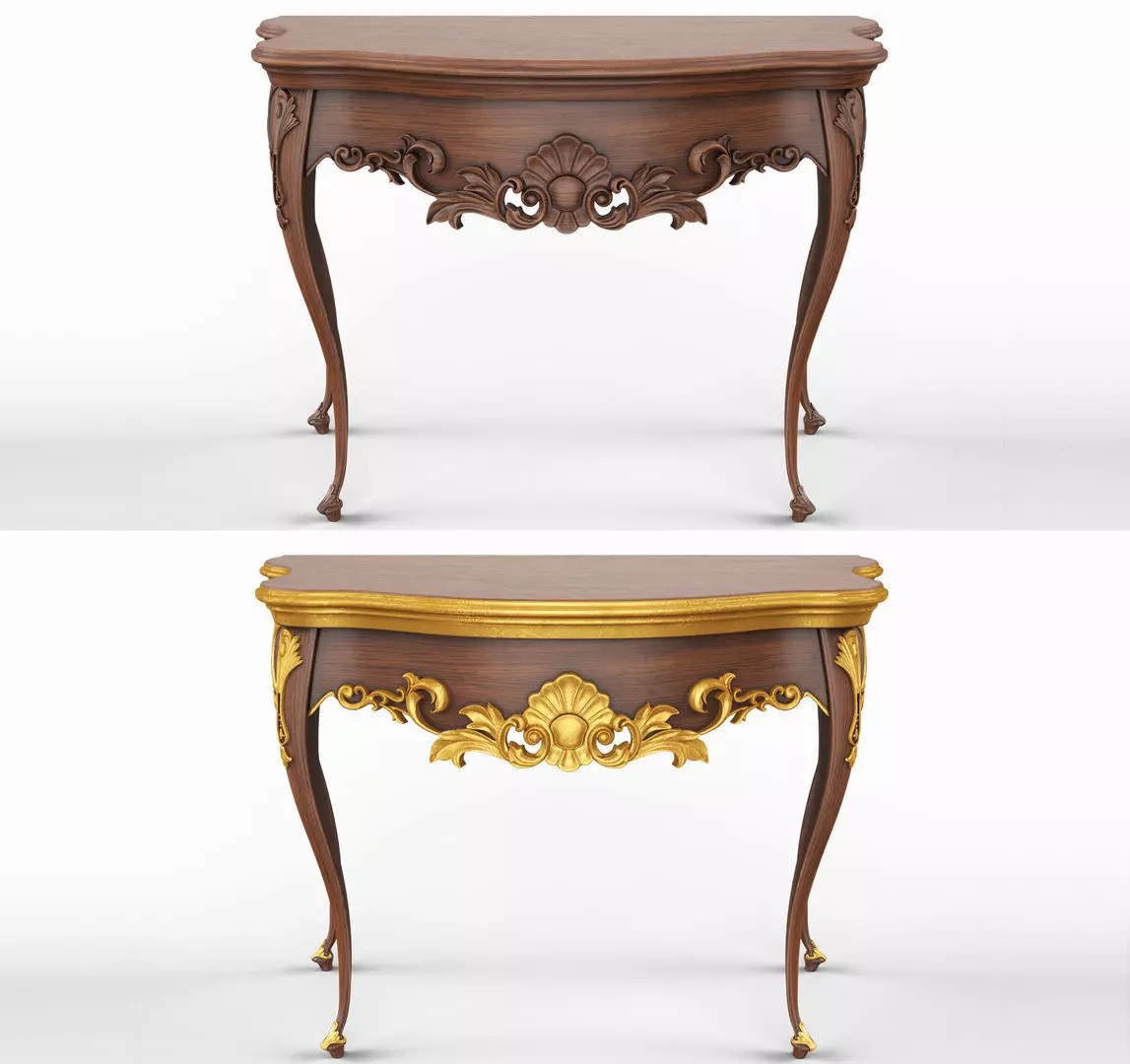 Wooden classic console table 01 01 3D model_0