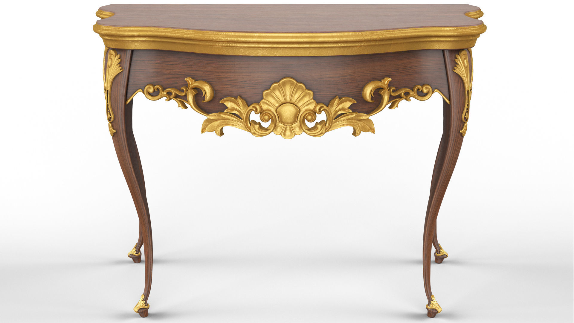 Wooden classic console table 01 01 3D model_8