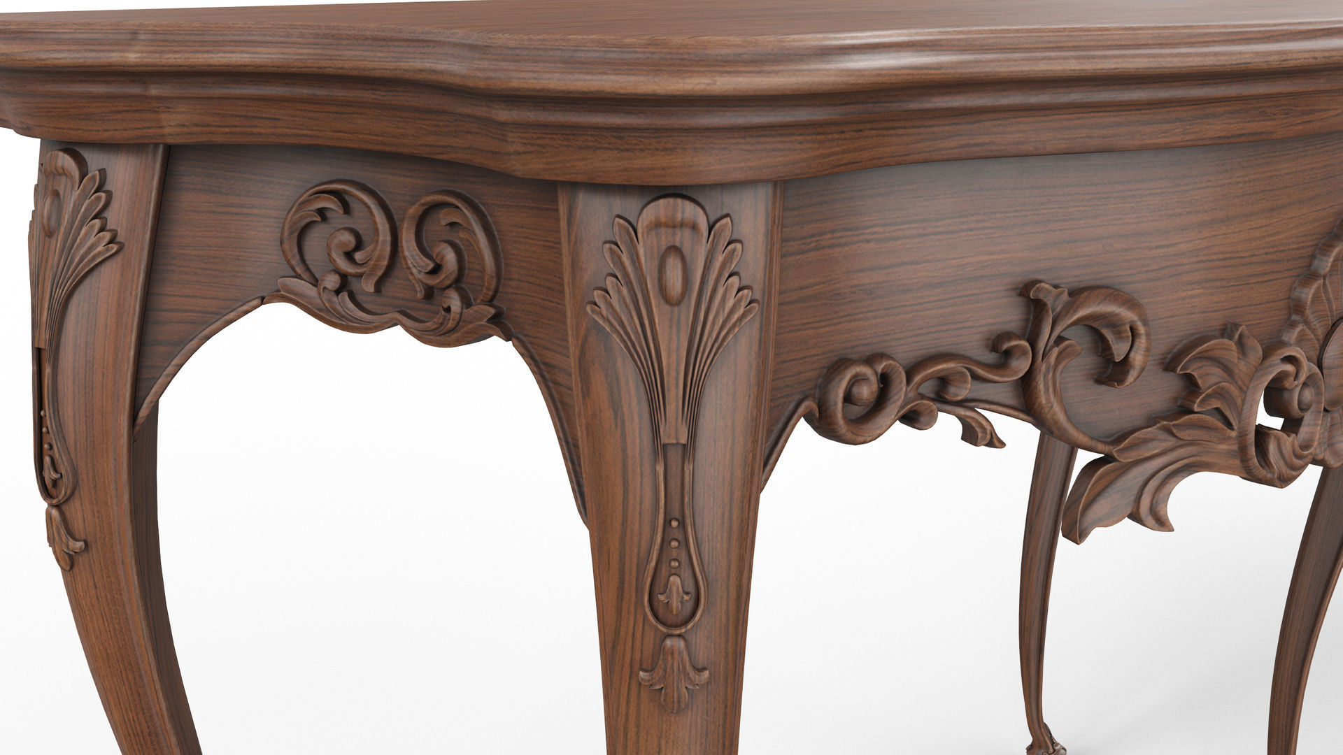 Wooden classic console table 01 01 3D model_5