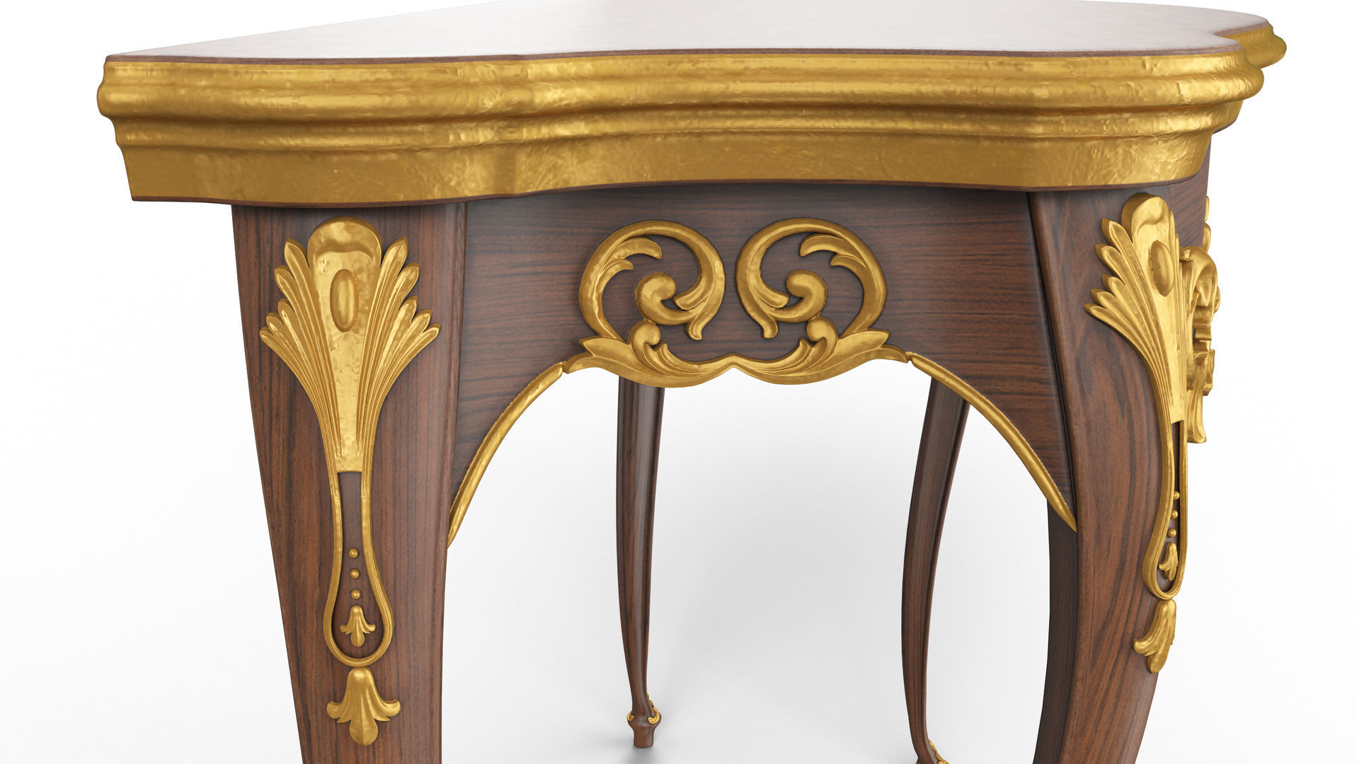 Wooden classic console table 01 01 3D model_14