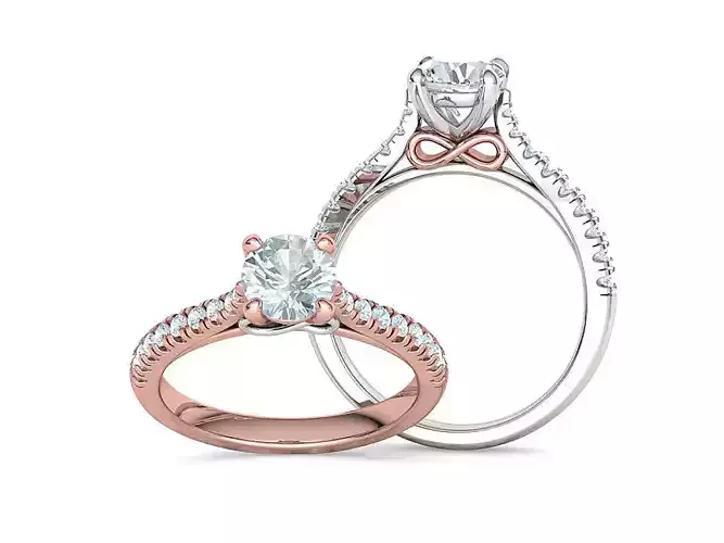 Solitaire Engagement Ring 1ct Stone French Pave Setting