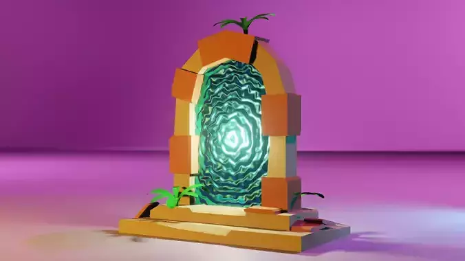 Portal door with light in it