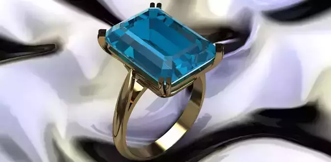 Emerald cut gem Ring