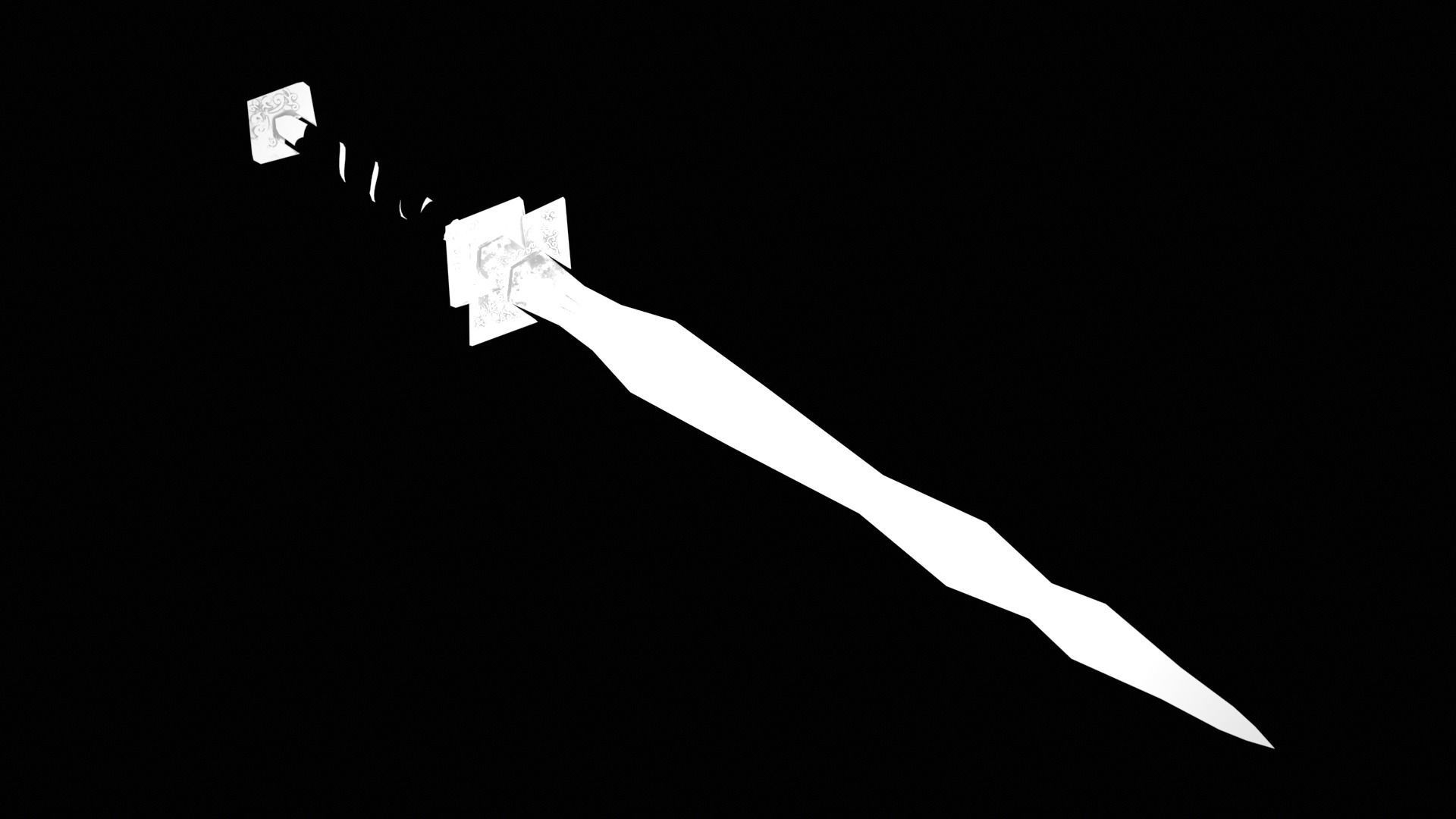 Mercenary Sword with PBR material Low-poly 3D model_18