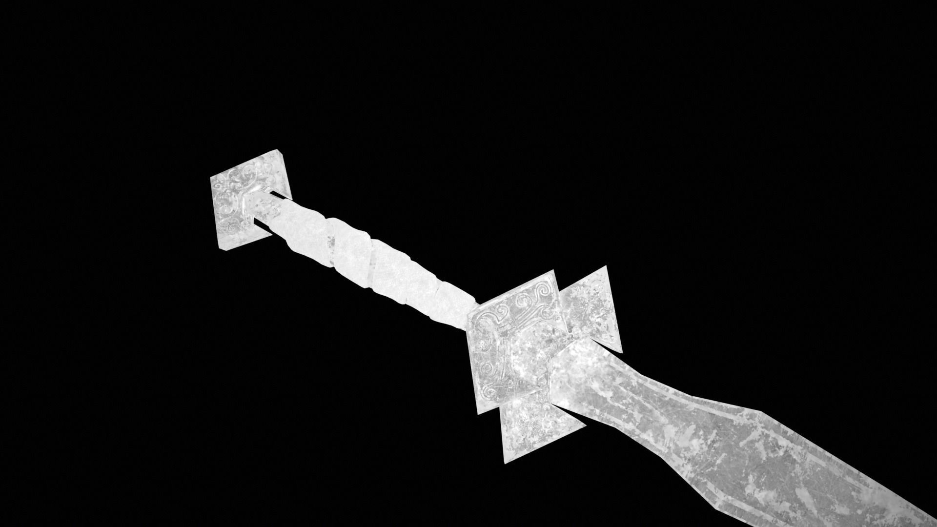 Mercenary Sword with PBR material Low-poly 3D model_22